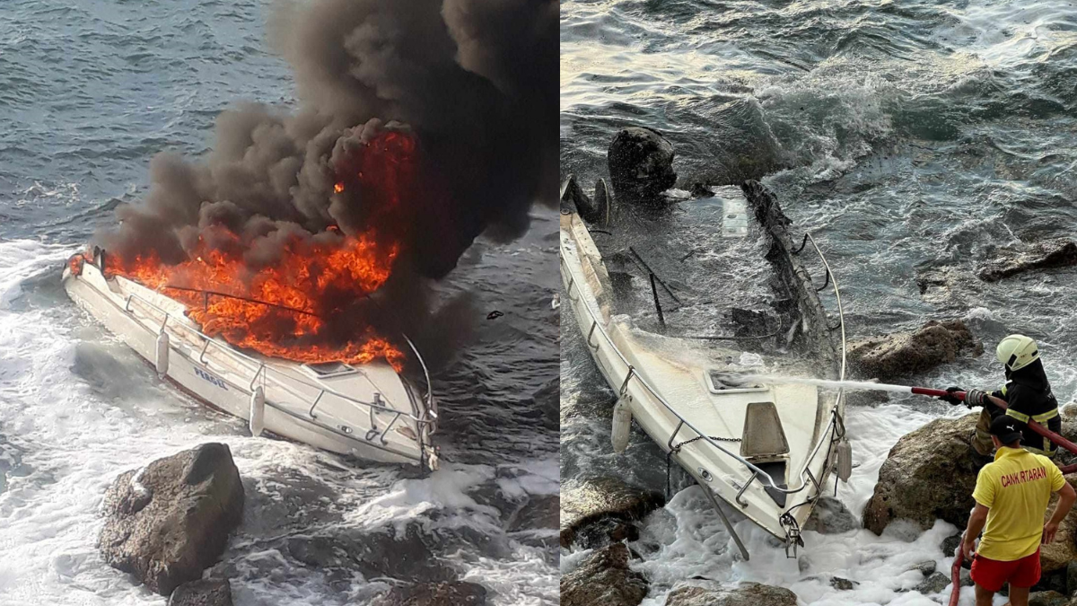 Hatay’da teknede çıkan yangın söndürüldü