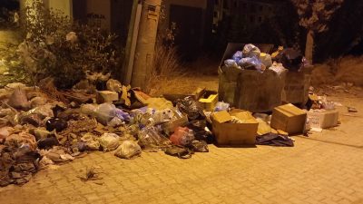 Antakya ilçesine bağlı Akevler Mahallesi sakinleri, üç haftadır toplanmayan çöplerin