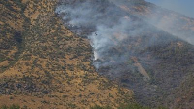 Kahramanmaraş’ın Türkoğlu ilçesinde çıkan orman yangınına havadan ve karadan müdahale