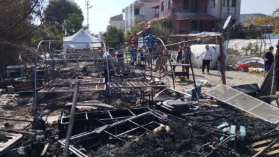 Depremzede çadırındaki yangında ölen-yaralanan yok