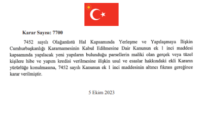 Resmi Gazete’nin 6 Ekim 2023 tarihli sayısında yayınlanan karara göre,