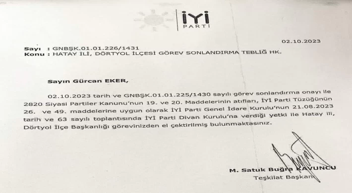 İyi Parti Dörtyol ilçe