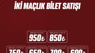 Hatayspor’un kendi sahasında oynayacağı Galatasaray ve Antalyaspor maçlarının tek bilet