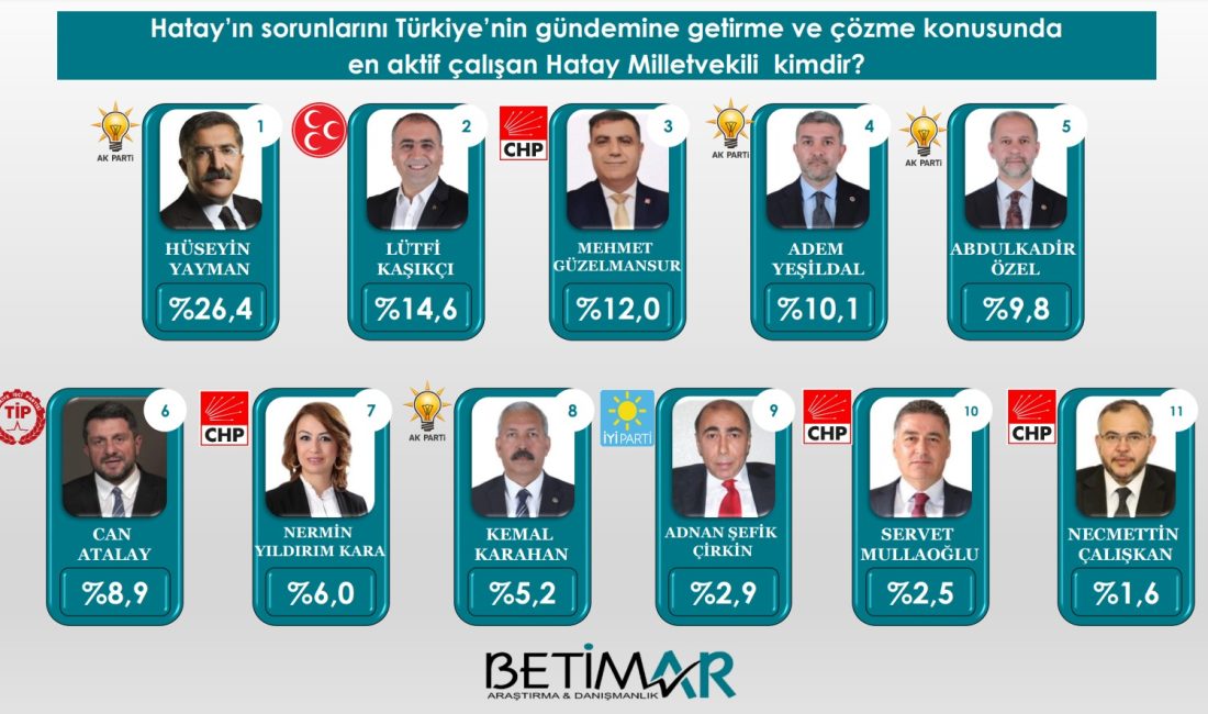 Hatay milletvekillerinin performansı Betimar