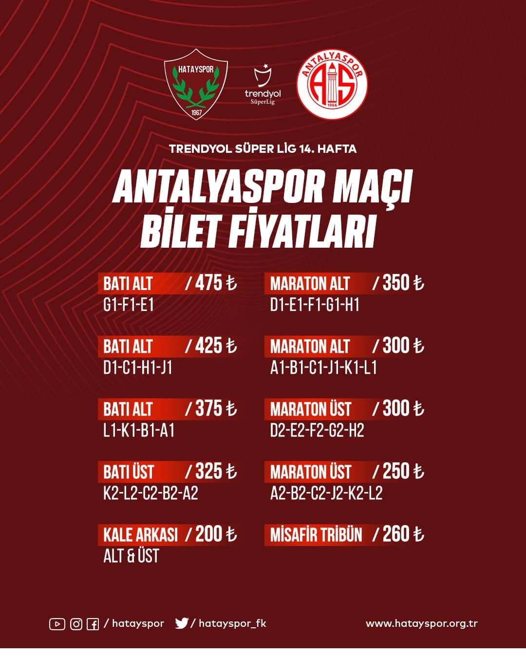 Hatayspor- Antalyaspor maç biletleri satışa çıktı