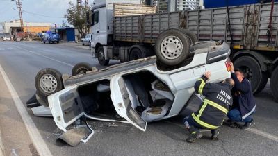Hatay’ın Belen ilçesi sınırlarındaki Kıcı civarında tek taraflı trafik kazası