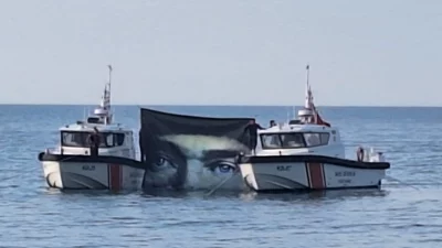 Hatay Samandağ-Çevlik denizinde bugün sabah tekneler ulu önderimiz ATATÜRK için