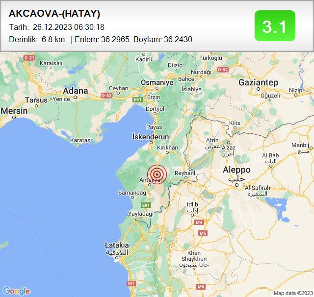 Hatay’da yine artçı deprem