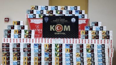 Hatay’ın Dörtyol ilçesinde kaçak 238 bin makaron (filtreli sigara kağıdı)