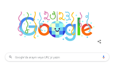 Google yeni yılı kutladı. Google hazırladığı “doodle” ile yeni yılı