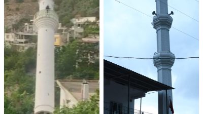 Cemaat ve hayırseverlerin katkısıyla 26 metre uzunluğunda minare, İskenderun’da yeniden