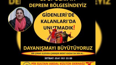 Pir Sultan Abdal Kültür Derneği (PSAKD) Kadın Meclisleri, 6 Şubat’ta