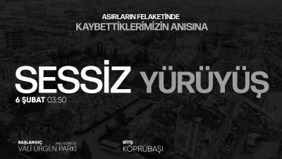 6 şubat depreminin yıldönümünde hayatını kaybedenlerin anısına saygıyla Hatay Valiliği,