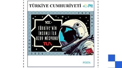Türkiye Uzay Ajansı (TUA) ile PTT tarafından, Gezeravcı’nın Türk bayrağını