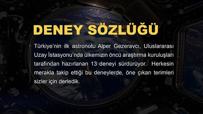 Türkiye Uzay Ajansı (TUA), Türkiye’nin ilk astronotu Alper Gezeravcı’nın Uluslararası