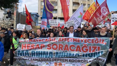 Samandağ halkı, 6 Şubat Samandağ Deprem Koordinasyonu’nun çağrısıyla depremde yitirdiklerimiz