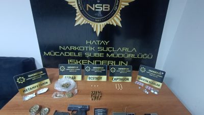 Hatay’ın İskenderun ilçesinde düzenlenen uyuşturucu operasyonunda gözaltına alınan 3 şüpheliden