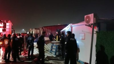 Dün akşam saatlerinde Antakya İSO konteyner kentte meydana gelen yangın,