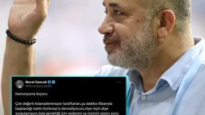 Adana Demirspor’un popüler başkanı Murat Sancak bu görevi Metin Korkmaz’a