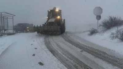 Antakya-Yayladağı yolunun üst kesimlerinde Salı günkü kar tuttu, her yer