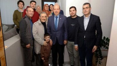 KKTC Cumhurbaşkanı Ersin Tatar, 6 Şubat Depremi’nde Hatay’da hayatını kaybeden