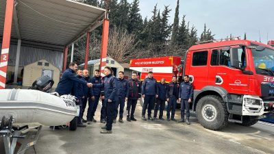 Hatay Büyükşehir Belediyesi itfaiye daire başkanı, asiye düşen otomobili kurtarmak
