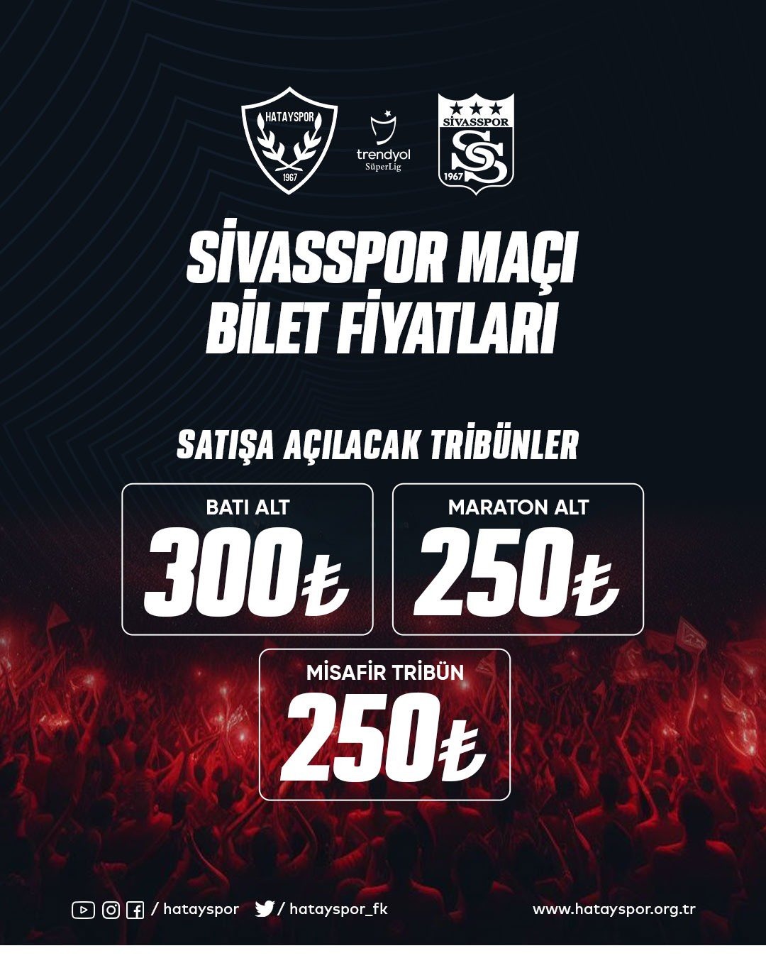 Hatayspor – Sivasspor biletleri satışa çıktı