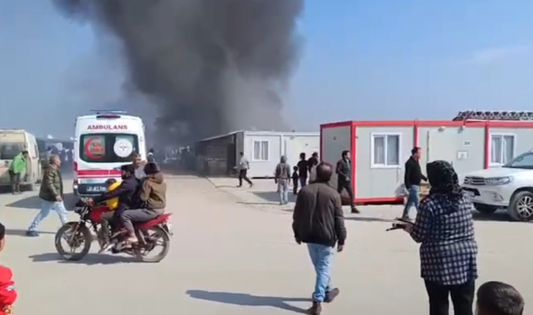 Antakya’da bulunan Kızılay konteyner kentte yangın çıktı. Elektrik kaçağından çıktığı