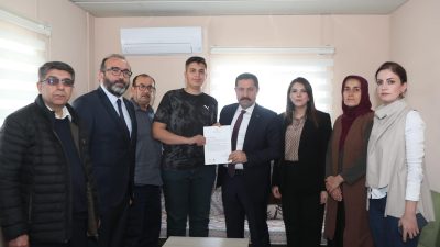 Cumhurbaşkanı R.Tayyip Erdoğan ,Antakya’da Ada ve Arda  isimli iki depremzede