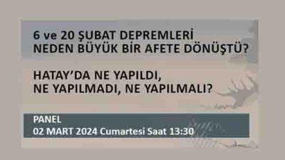 Hatay Akademik Meslek Odaları (HAMOK) 6 Şubat ve 20 Şubat