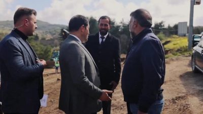 Hatay Valisi Mustafa Masatlı, Yayladağı ilçesindeki Kurtuluş Mahallesi’nde devam eden