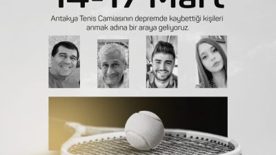 Antakya Tenis Camiasının depremde kaybettiği kişilerin anılması, bu amaçla bir