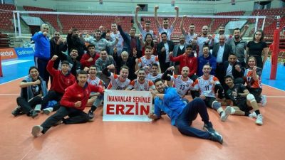 Hatay’ın süper ligdeki erkek voleybol takımı Erzin; finale yükselmeyi başardı,.