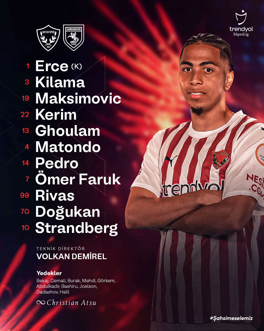 Hatayspor’un Samsunspor Karşısındaki İlk 11’i Belli Oldu