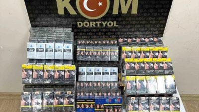 Hatay’da polis ekiplerinin çalışmaları sonucunca 600 bin makaron ve 590