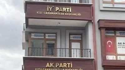 Ankara’nın Kızılcahamam ilçesinde bir binada yer alan çok sayıda siyasi