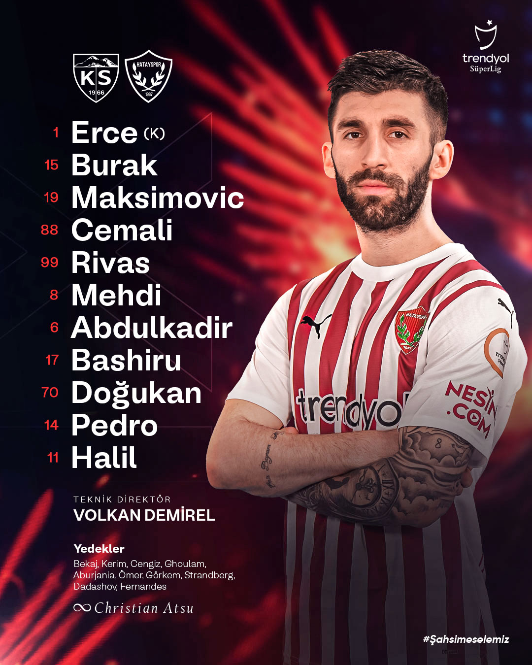 Hatayspor’un ilk 11’i belli oldu