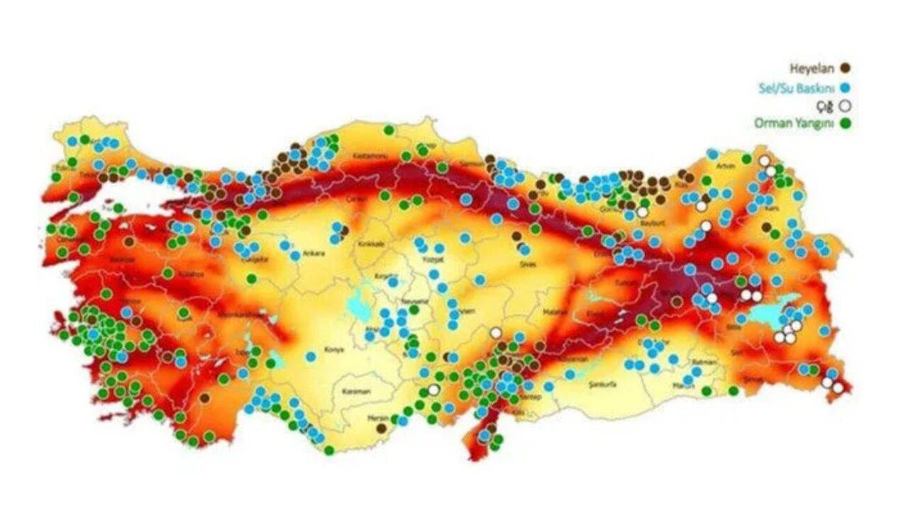 Güncellenmiş Yeni Fay Hattı Haritası