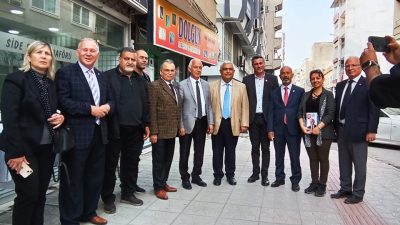 CHP İskenderun Belediye Başkan Adayı Mehmet Duduoğlu, İskenderun’da esnaf ziyaretleri