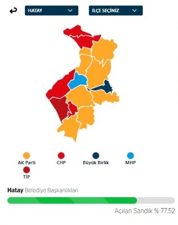 AA’ya göre Hatay’ın ilçelerinde