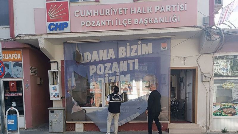 CHP Pozantı İlçe Başkanlığı binasına saldırı