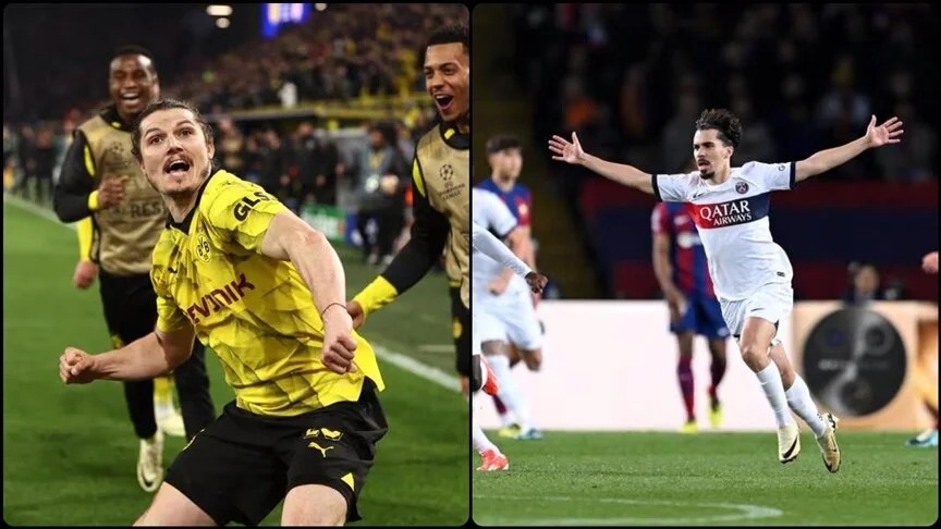 PSG ve Borussia Dortmund, Şampiyonlar Ligi’nde yarı finale yükseldi