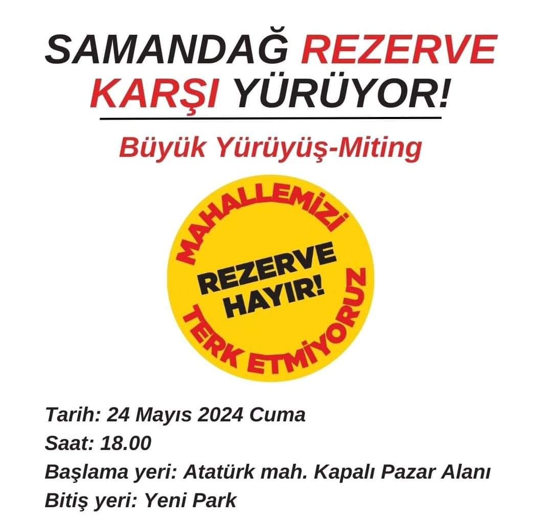 Samandağ’da Büyük Yürüyüş: “Rezerve Karşı Yürüyoruz!”