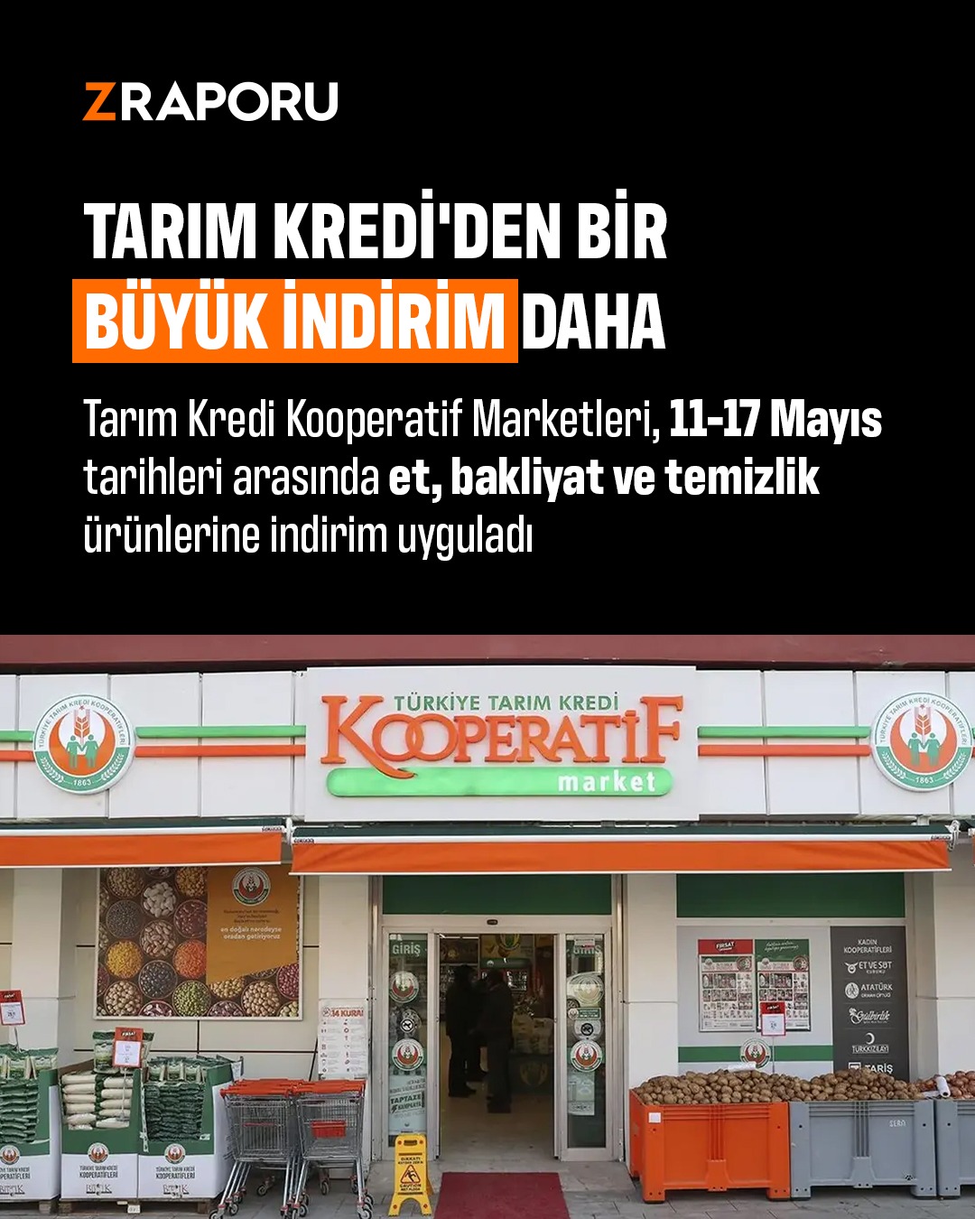 “Tarım Kredi Kooperatif Marketlerinde alışveriş İndirimi”