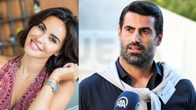 Eski futbolcu ve teknik direktör Volkan Demirel ve eşi Zeynep