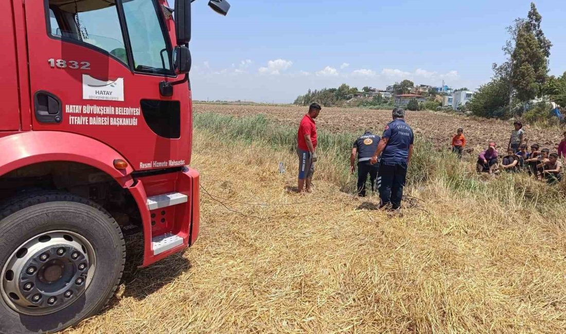 Hatay’da sulama kanalına düşerek