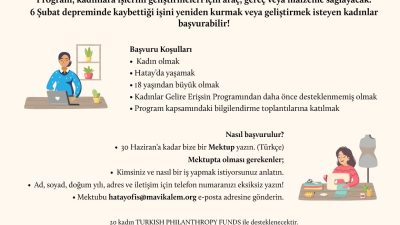 “Kadınlar İşini Kuruyor, Kadınlar Gelire Erişsin” programı, Hatay’da barınan 20