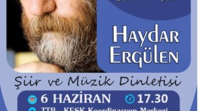 Türk edebiyatının önemli şairlerinden Haydar Ergülen, bugün Hatay’da okurlarıyla buluşacak.