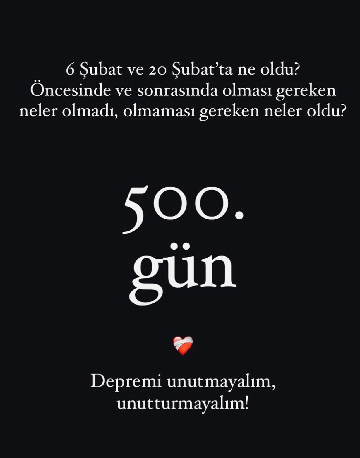 500’üncü gün mesajlarla hatırlatıldı