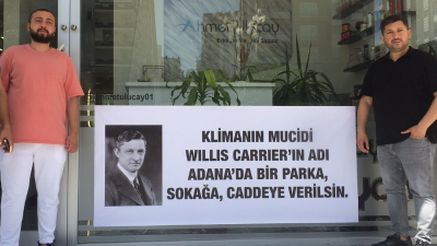 Adana’da bir berber esnafı son günlerde yaşanan aşırı sıcaklardan ötürü